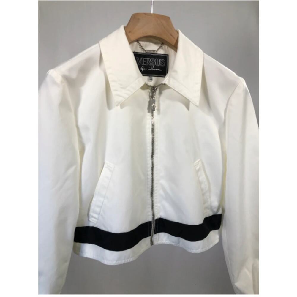 Versace White Jacket with Black Trim